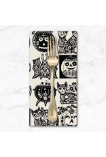 PD's Alexander Henry Collection Haunted House, Calavera Cat in Natural, Dinner Napkin