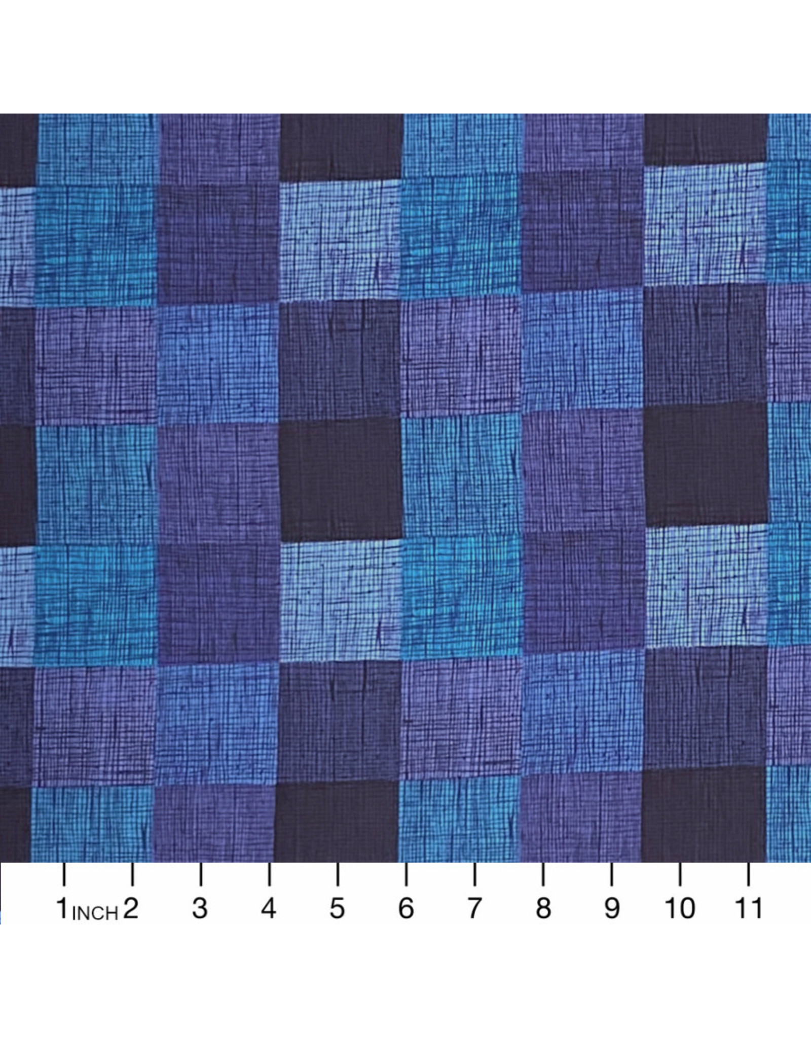 Alexander Henry Fabrics Heath Check, Blue Tonal, Fabric Half-Yards