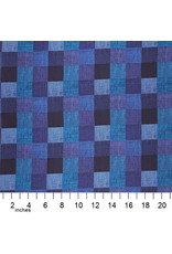Alexander Henry Fabrics Heath Check, Blue Tonal, Fabric Half-Yards