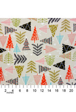 Alexander Henry Fabrics Christmas Time, Holiday Pines in Sand, Fabric Half-Yards