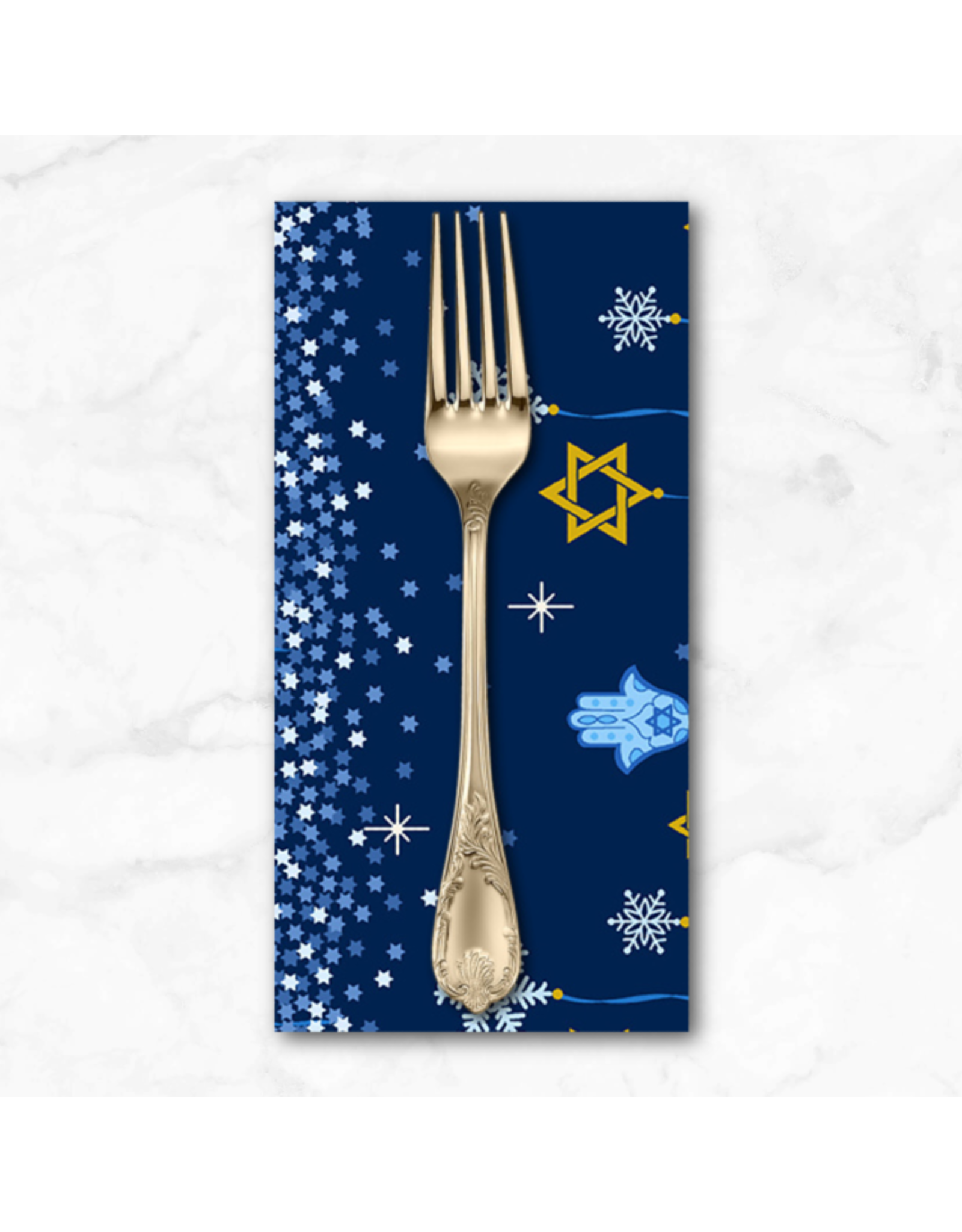 PD's Andover Collection Festival of Lights, Ornament Stripe in Navy, Dinner Napkin