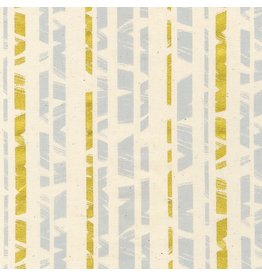 Robert Kaufman Brushy Metallic, Stripes in Natural, Fabric Half-Yards