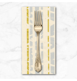 PD's Robert Kaufman Collection Brushy Metallic, Stripes in Natural, Dinner Napkin