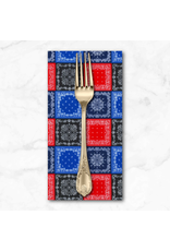 PD's Sevenberry Collection Bandana Poplin, Mini Bandanas in Red & Blue, Dinner Napkin