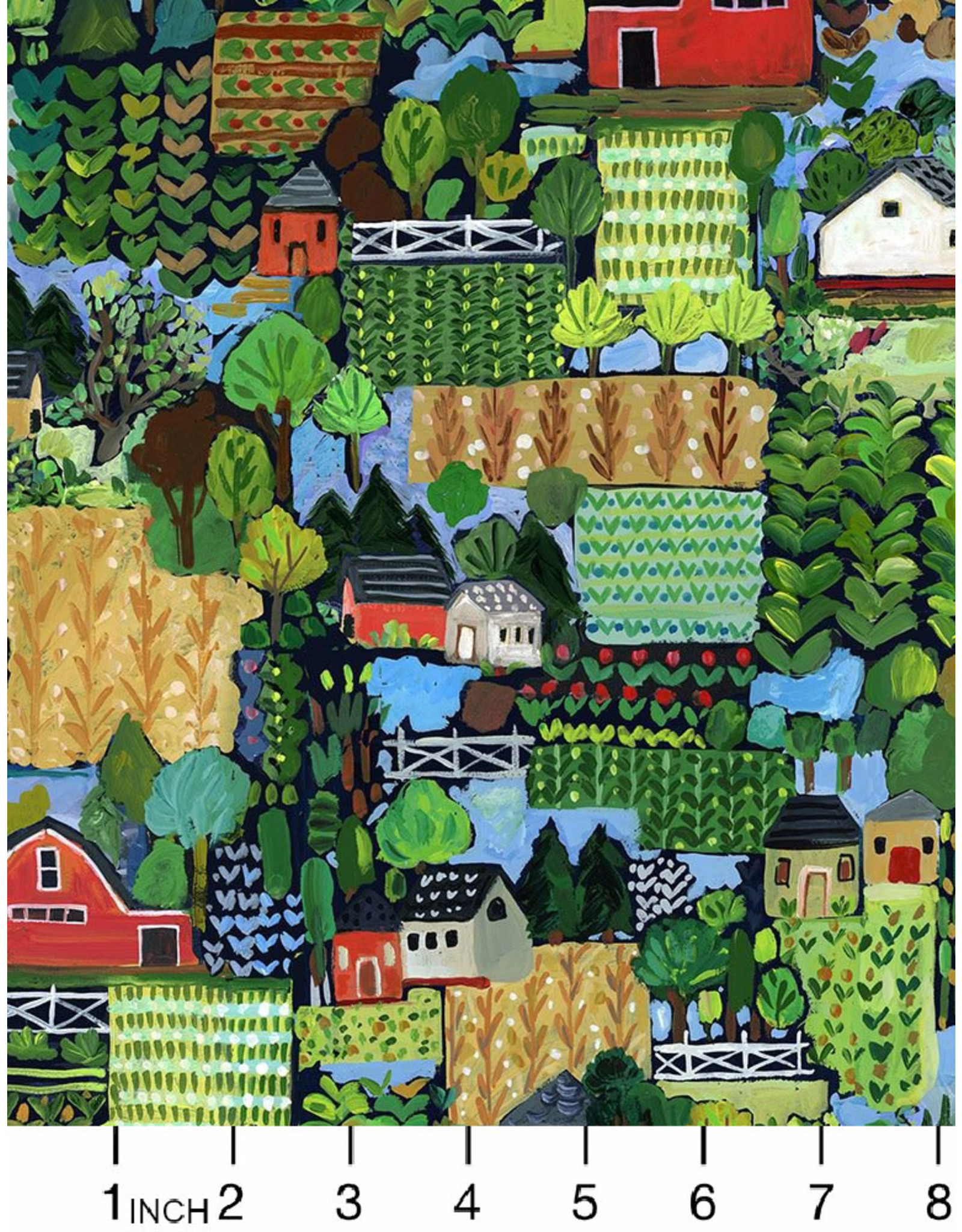 August Wren Hay There, Fields of Dreams in Multi, Fabric Half-Yards