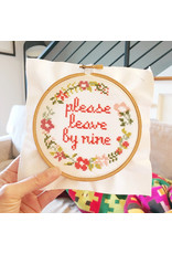 The Stranded Stitch Please Leave By Nine Cross Stitch Kit