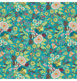 Figo Kindred Sketches, Kinfolk Floral in Dorothy, Fabric Half-Yards