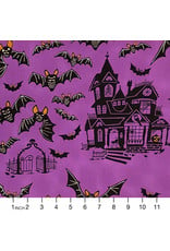 PD's Alexander Henry Collection Haunted House, Haunted House in Purple, Dinner Napkin