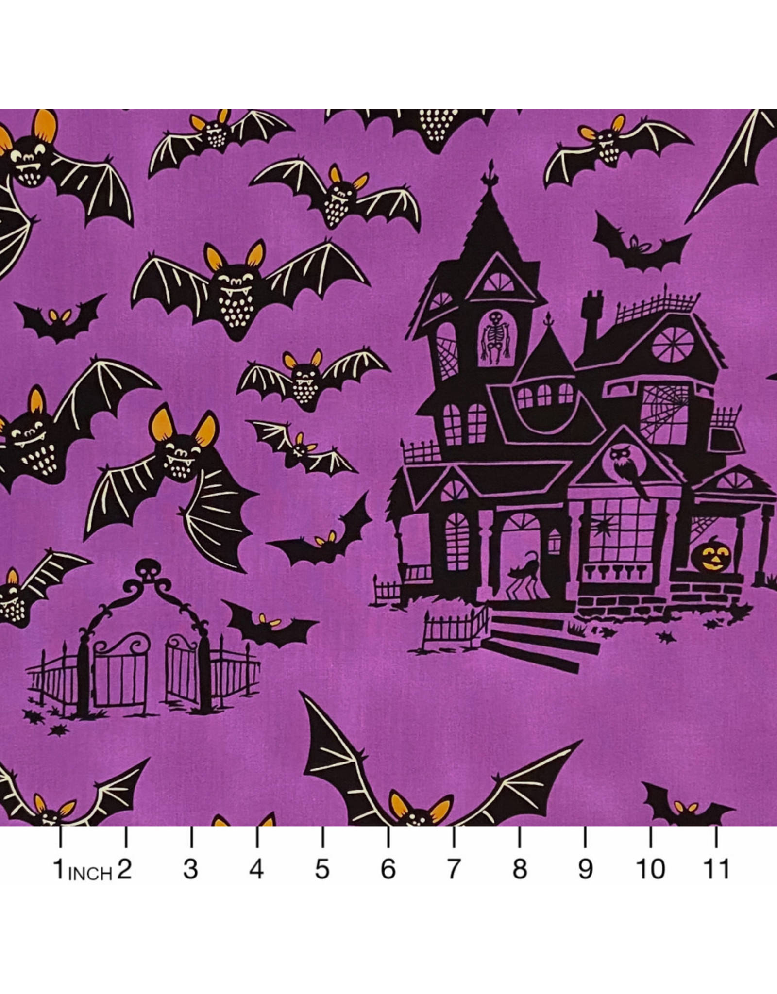 PD's Alexander Henry Collection Haunted House, Haunted House in Purple, Dinner Napkin