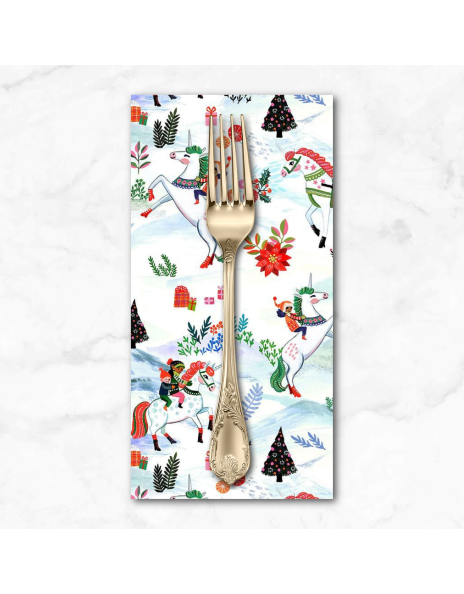 Christmas Collection Fantastical Holidays, Holiday Unicorns, Dinner Napkin