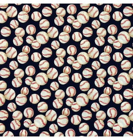 Alexander Henry Fabrics The Great American Pastime, Baseball in Navy, Fabric Half-Yards