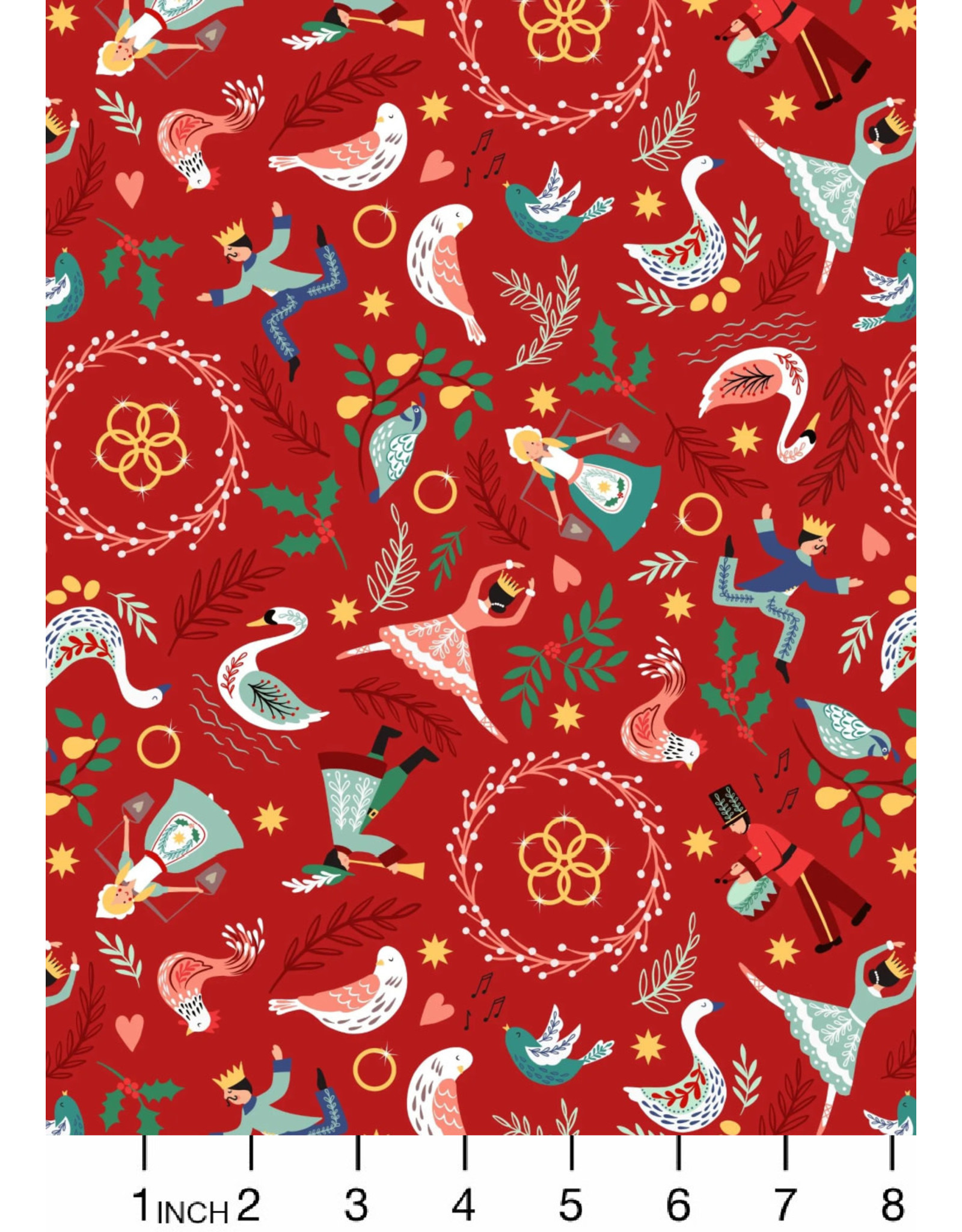 Christmas Collection The 12 Days of Christmas, Lords a Leaping on Red, Dinner Napkin