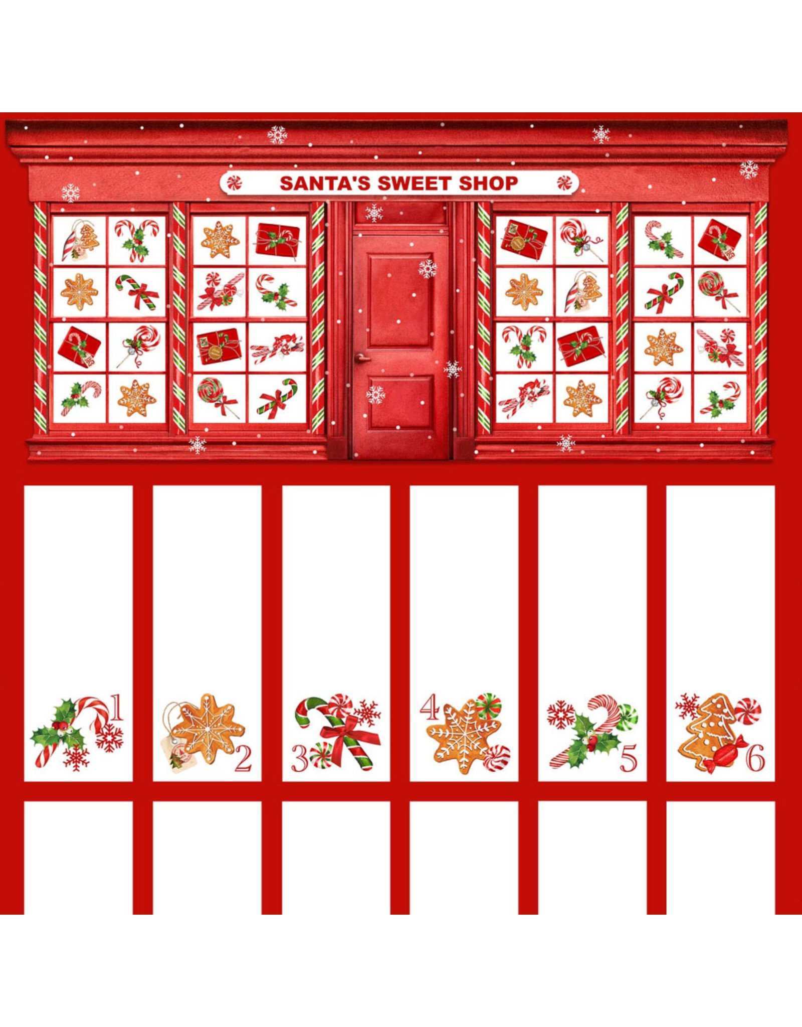 Northcott Peppermint Candy, Advent Calendar Panel, 24” x 42”