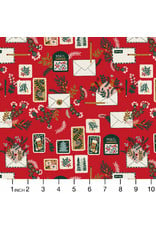 RJR Fabrics Merry Memories, Letters to Santa in Santa Red, Fabric Half-Yards