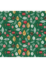 RJR Fabrics Merry Memories, Deck the Trees in Mistletoe with Metallic, Fabric Half-Yards