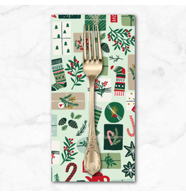 Christmas Collection Merry Memories, Opening Presents in Mint Green, Dinner Napkin