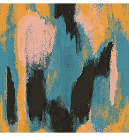 Paintbrush Studio Flow - Yellow and Teal, Fabric Half-Yards