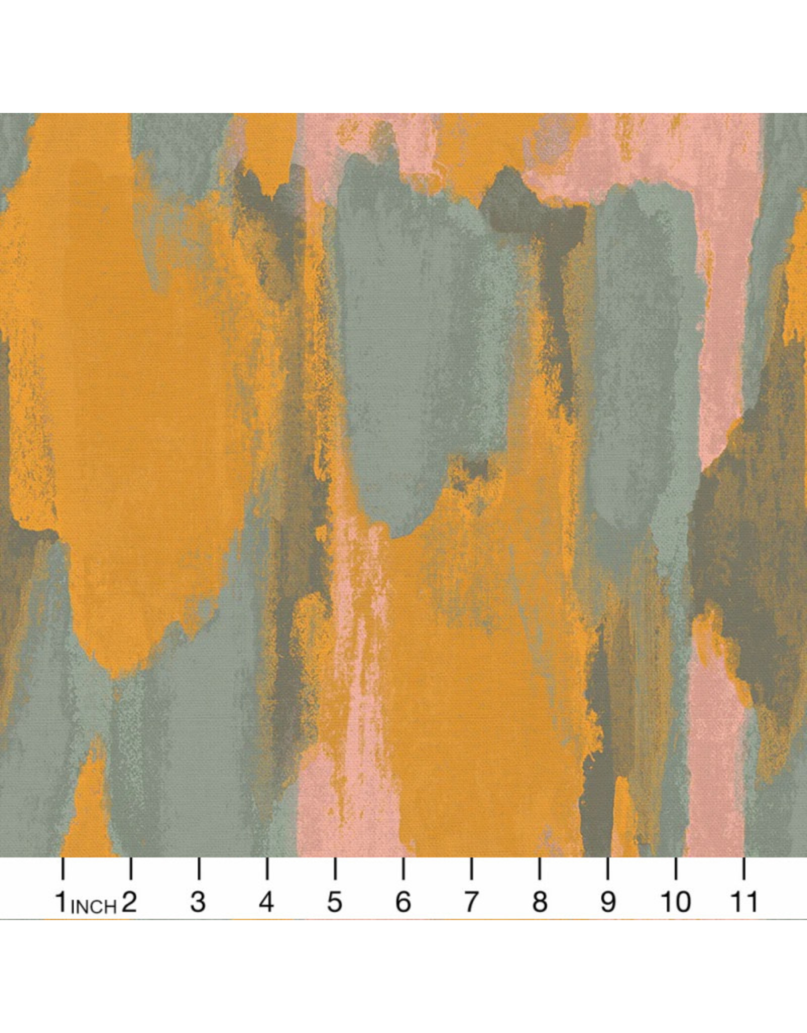 Paintbrush Studio Flow - Peach and Yellow, Fabric Half-Yards