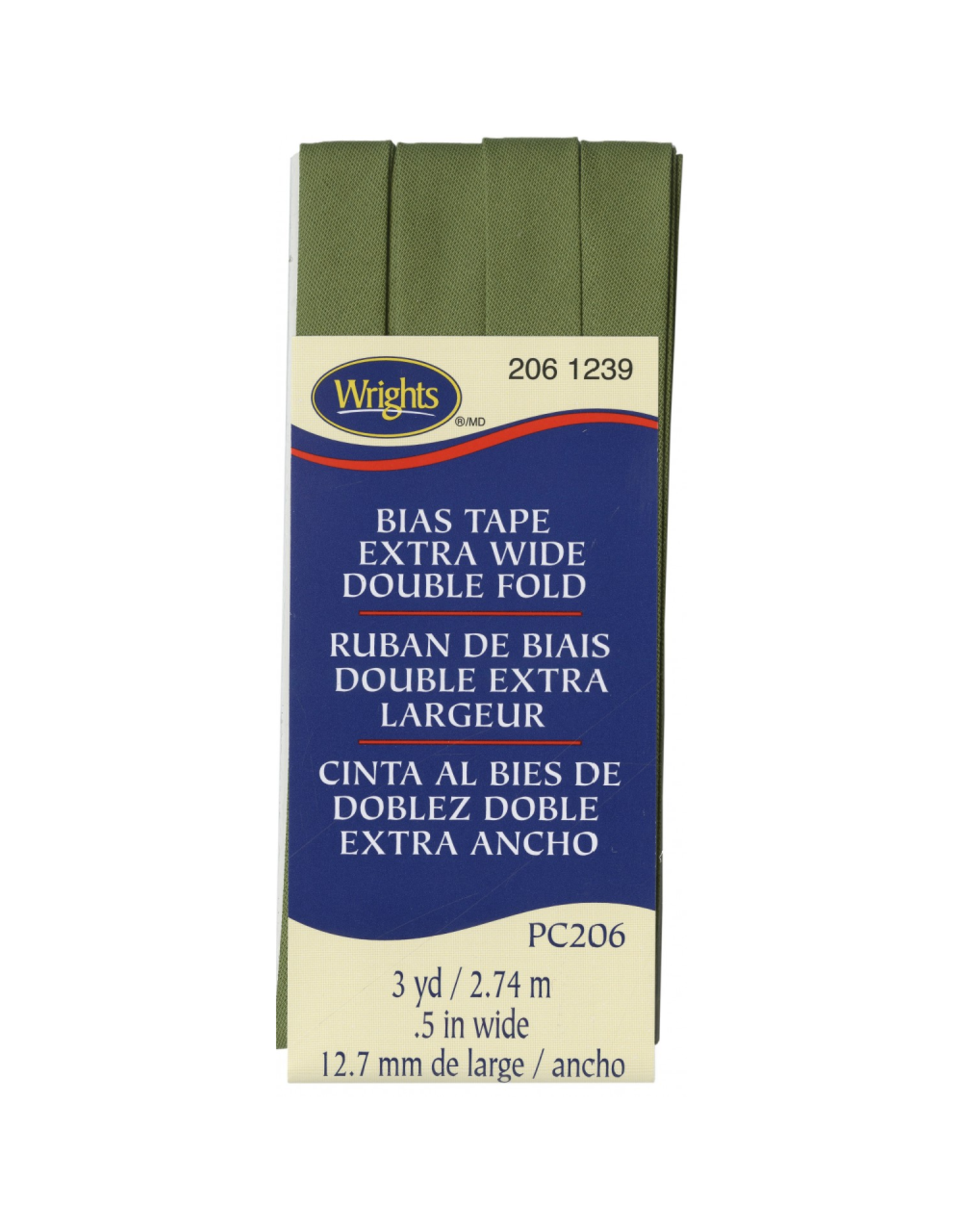 Wrights Wrights Bias Tape, Extra Wide, Double Fold, Leaf 1239