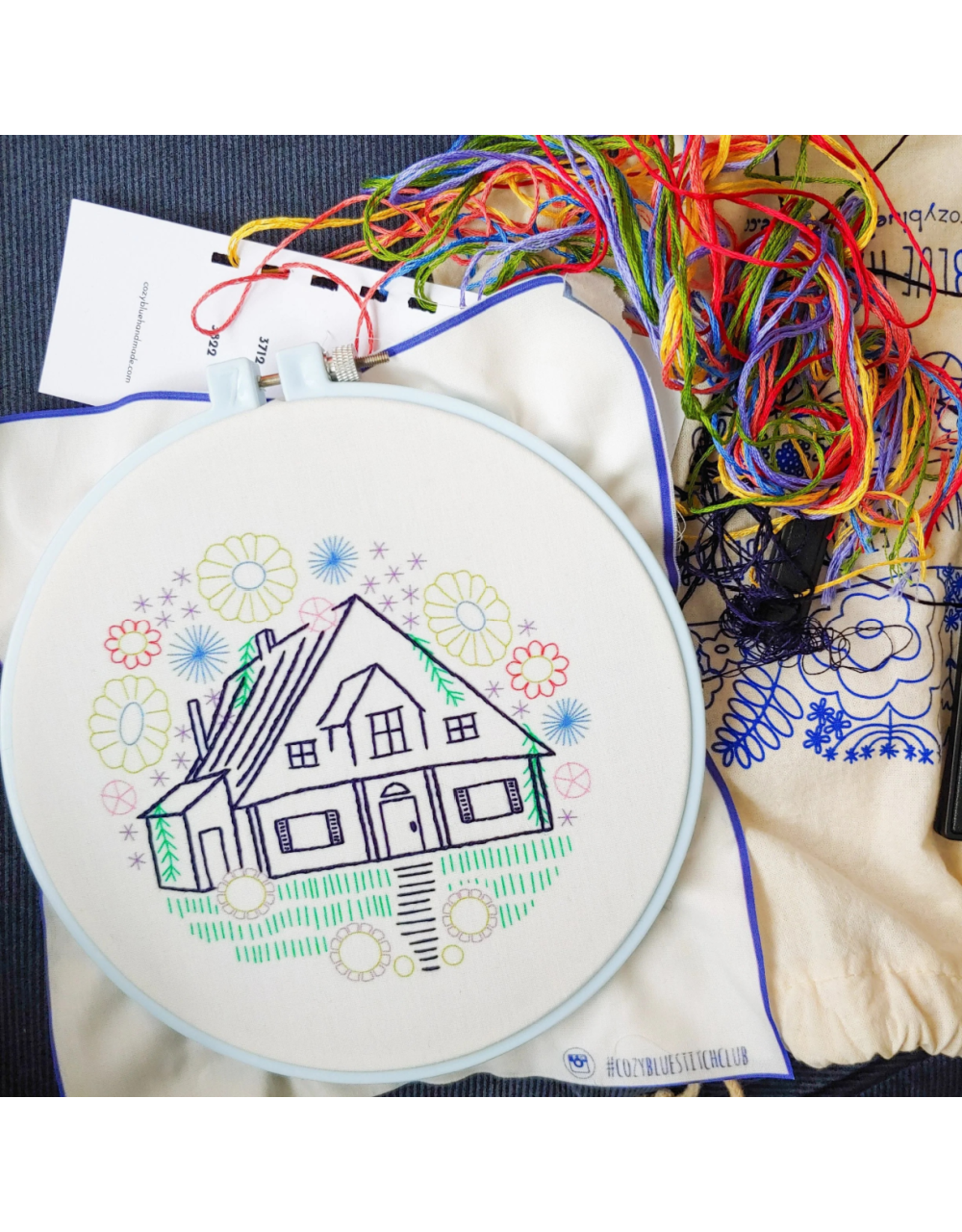 cozyblue Guest House Embroidery Kit from cozyblue