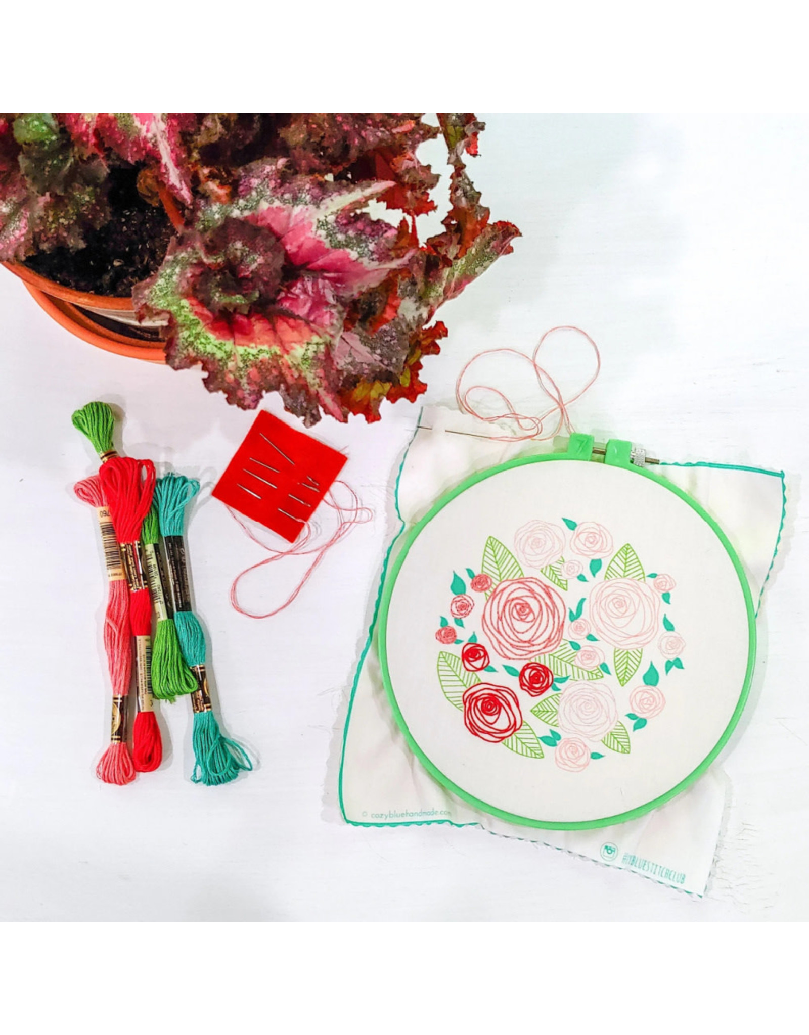 cozyblue Coming Up Roses Embroidery Kit from cozyblue