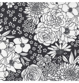 Alli K Design Create, Flower Arrangement in Ink, Fabric Half-Yards