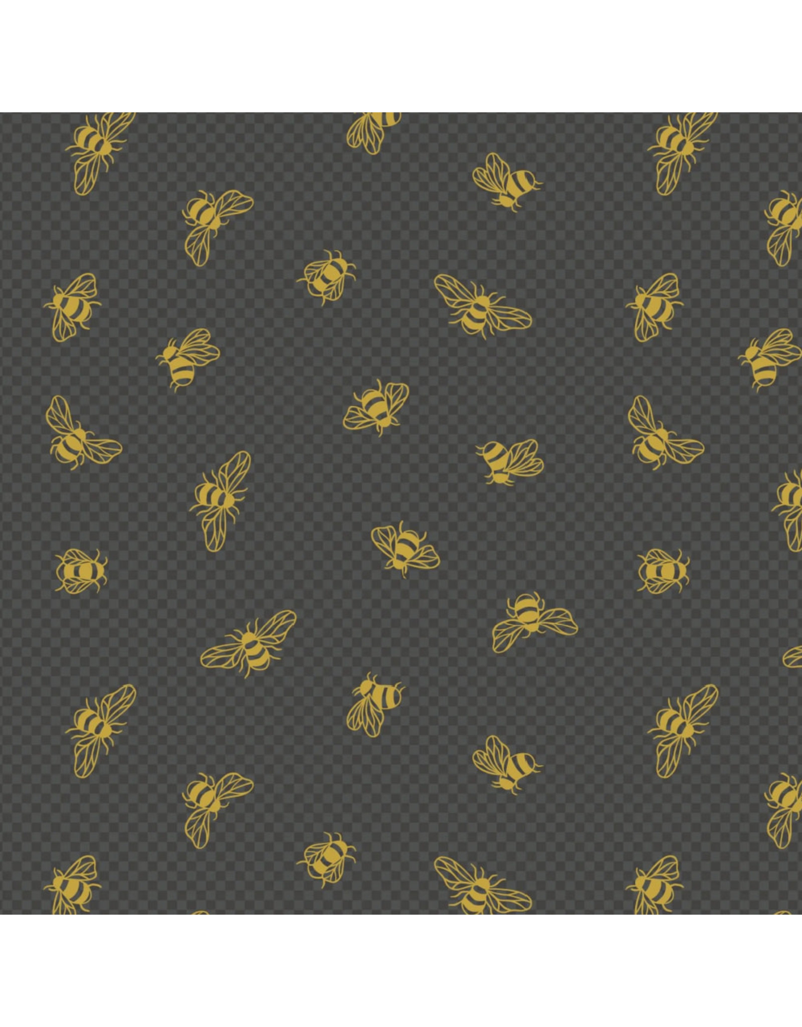 Honey Bee, Metallic Gold Bees on Charcoal, Fabric Half-Yards - Picking  Daisies