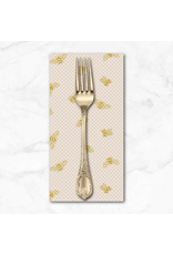 PD's Lewis & Irene Collection Honey Bee, Metallic Gold Bees on Dark Cream, Dinner Napkin