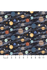 Figo Galaxies, Galaxies in Black Multi, Fabric Half-Yards