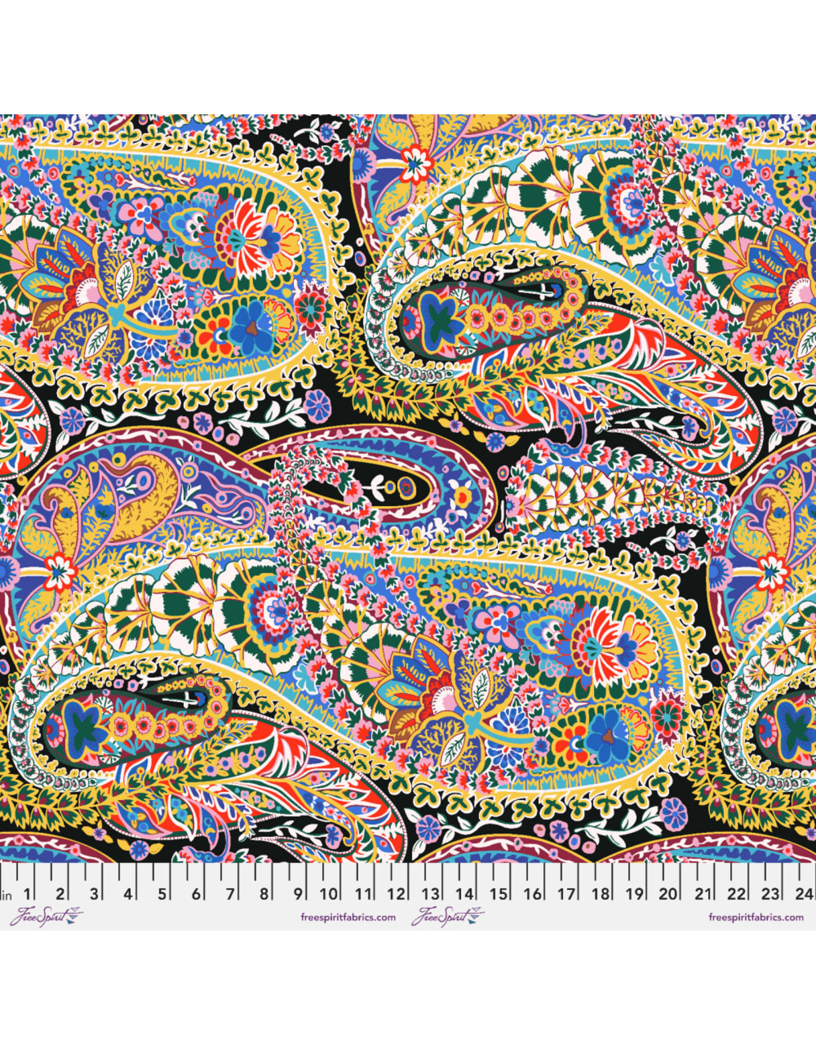 Kaffe Fassett Kaffe Collective Fall 2022, Paisley Jungle in Contrast,  Fabric Half-Yards