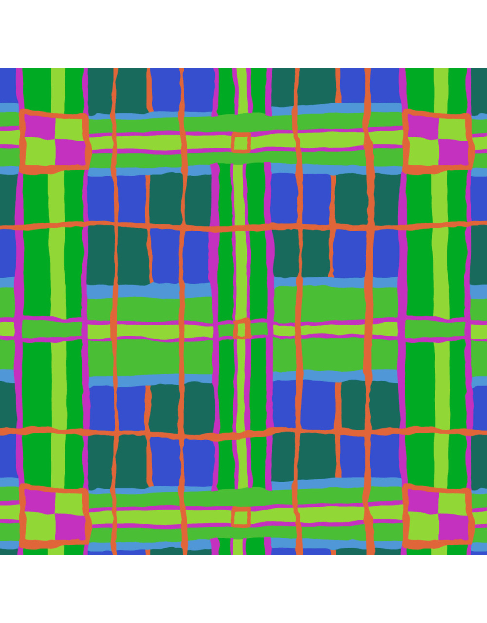 Brandon Mably Kaffe Collective, Checkmate in Green, Fabric Half-Yards