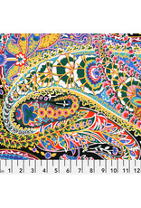 PD's Kaffe Fassett Collection Kaffe Collective Fall 2022, Paisley Jungle in Contrast, Dinner Napkin