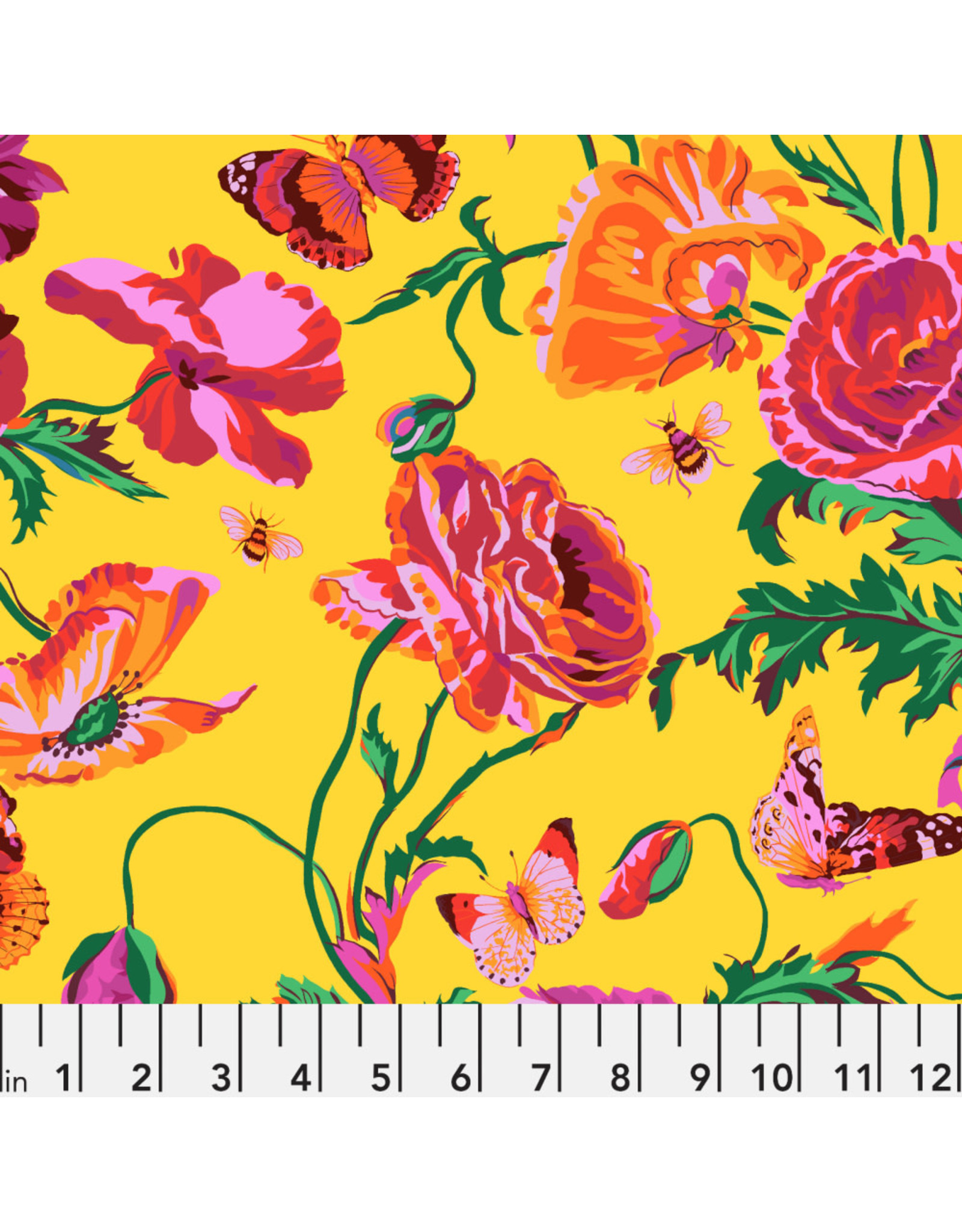 PD's Kaffe Fassett Collection Kaffe Collective Fall 2022, Meadow in Yellow, Dinner Napkin