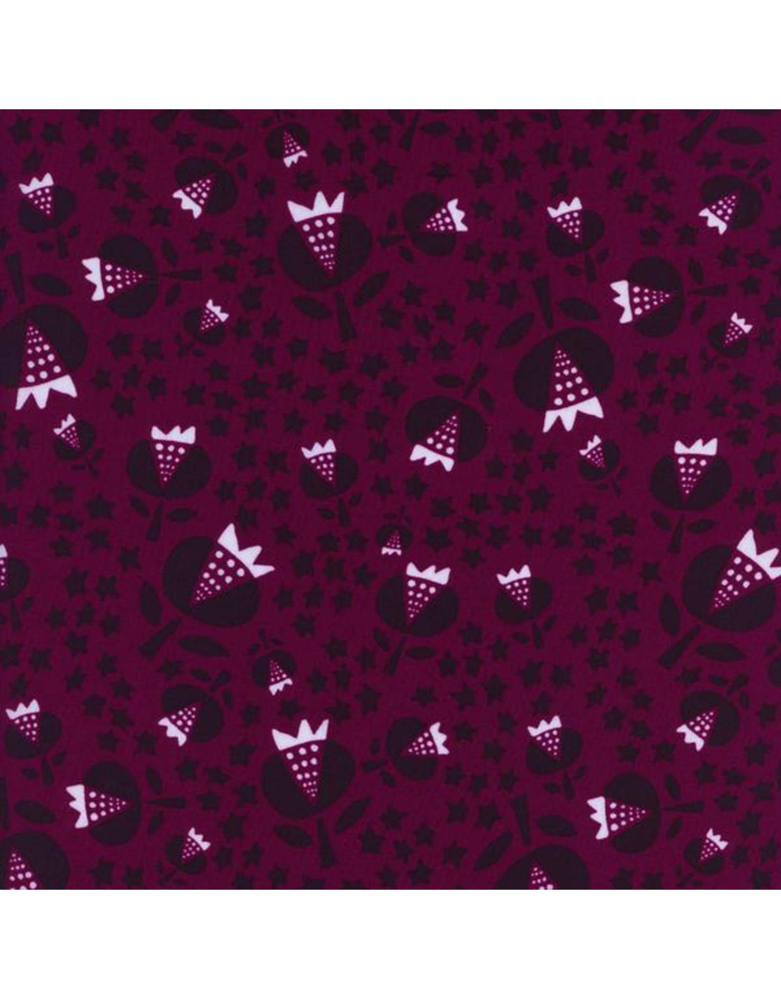Alexia Abegg ON SALE- Pre Cut 2.75 yards, Rayon, Flower Shop, Thistle in Cerise