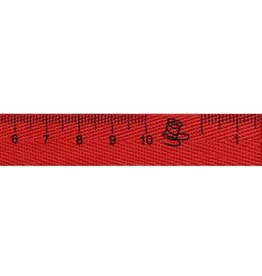 Picking Daisies Tape Measure Ribbon,  Red, by the Yard, 5/8 inch wide