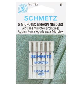 Schmetz Schmetz 1732 Microtex Sharp Needles, size 60/6 - 5 count