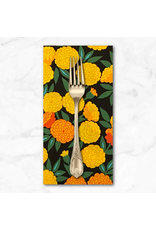 PD's Alexander Henry Collection Folklorico, Maravilla (Marigold) in Black, Dinner Napkin