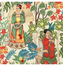 Alexander Henry Fabrics Folklorico, Frida's Garden in Tea, Fabric Half-Yards
