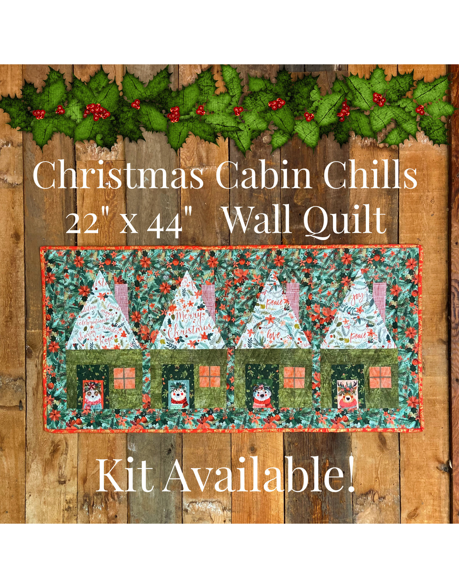 Easy Christmas Fabric Panel Quilt Kit Holly Jolly Snowman Quick Beginners