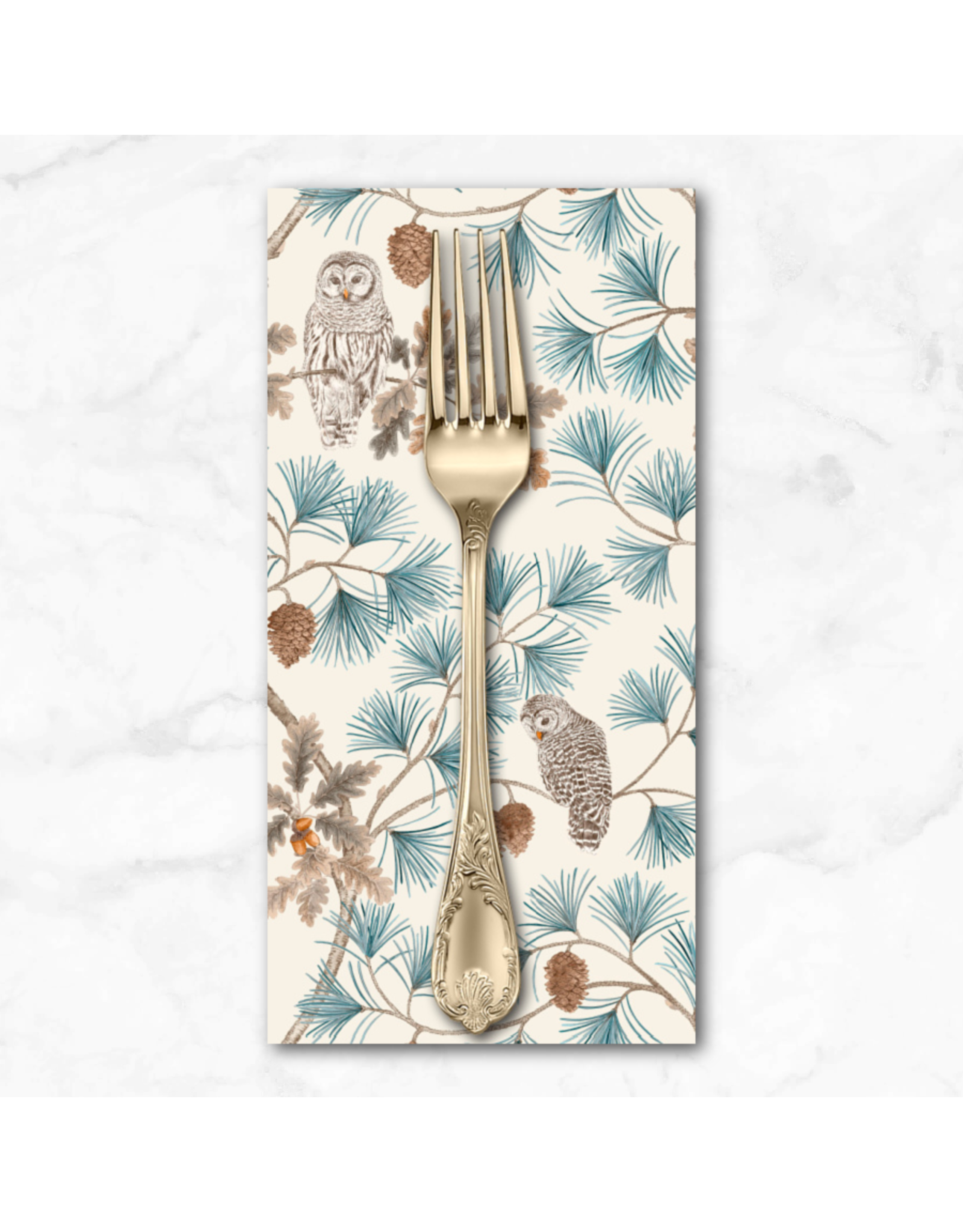 PD'S Free Spirit Collection Woodland Blooms, Owlswick in Linen, Dinner Napkin