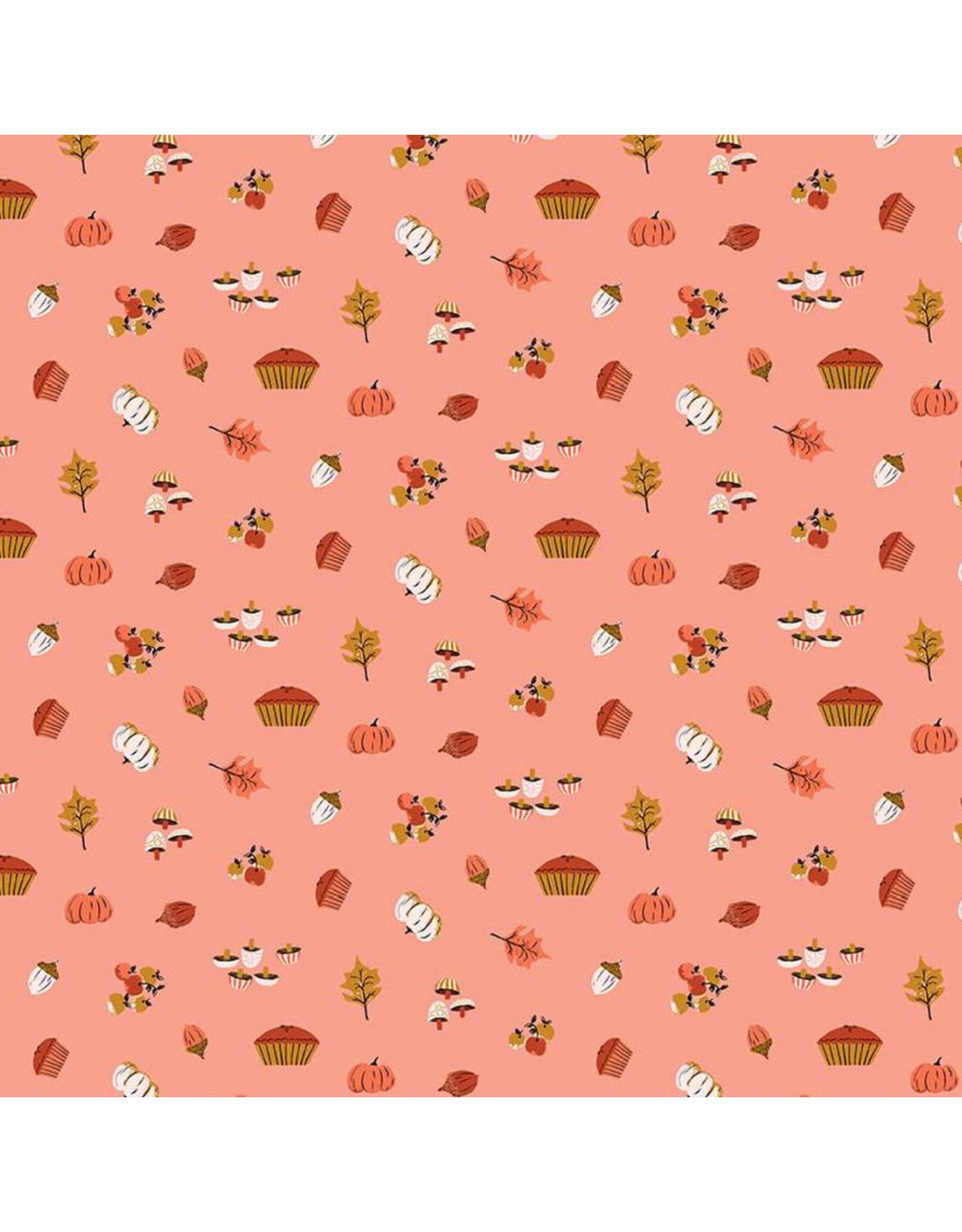 Riley Blake Fabrics Maple, Harvest in Coral, Fabric Half-Yards