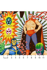 PD's Alexander Henry Collection Folklorico, Super Lucha Libre in Natural, Dinner Napkin