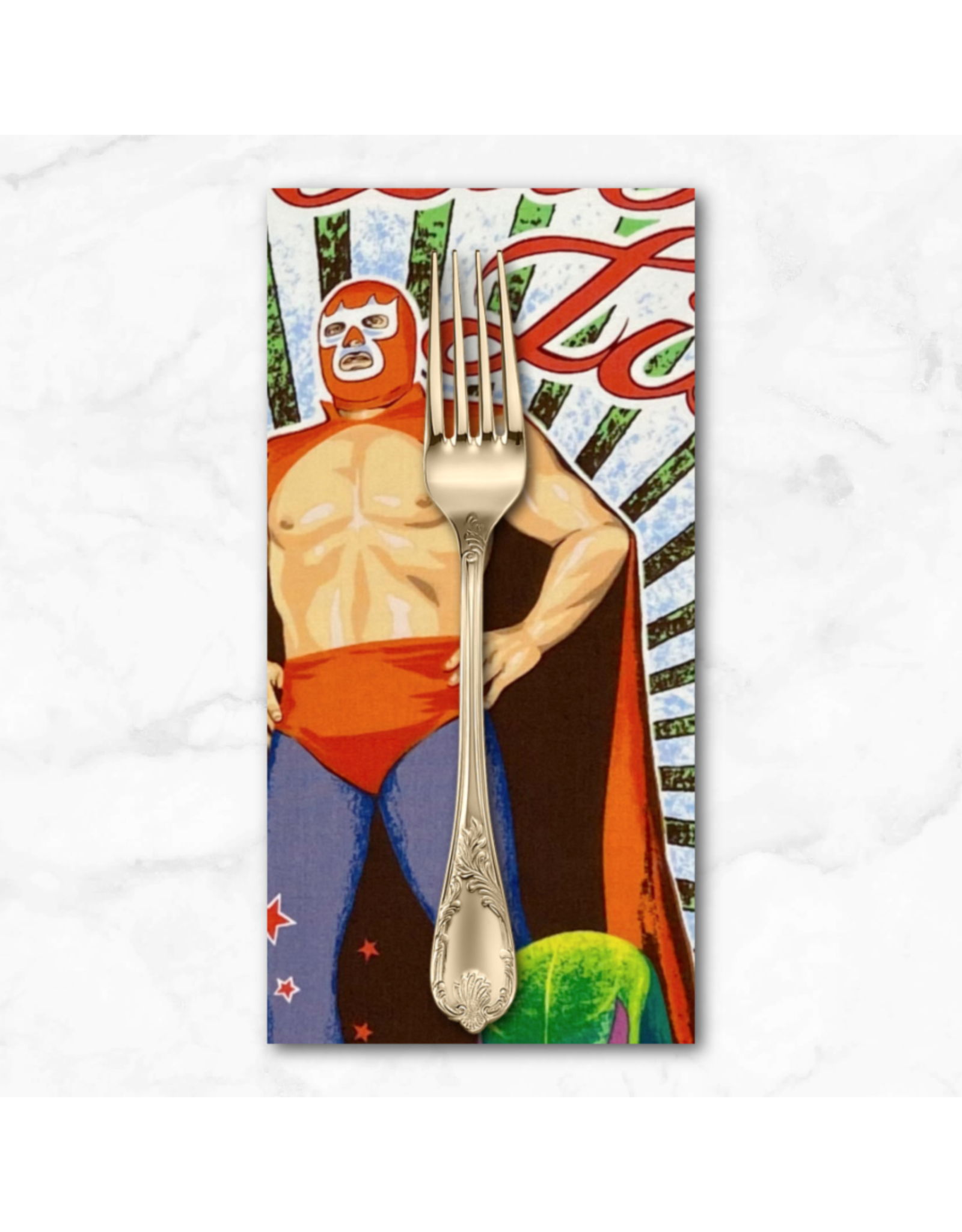 PD's Alexander Henry Collection Folklorico, Super Lucha Libre in Natural, Dinner Napkin