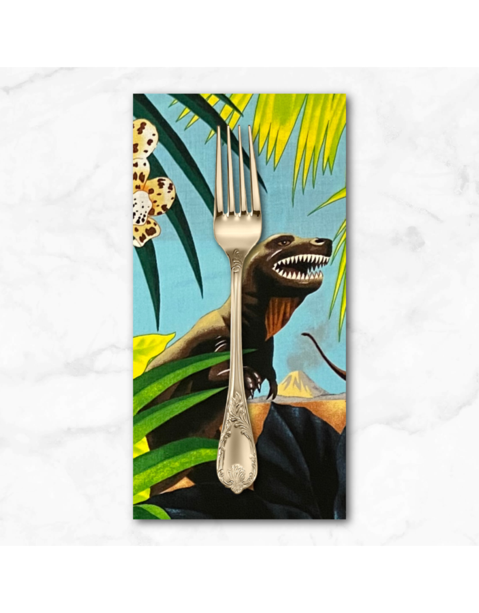 PD's Alexander Henry Collection Nicole’s Prints, Jurassic Fantastic in Blue, Dinner Napkin