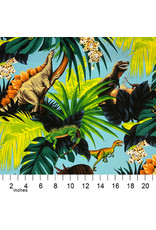 Alexander Henry Fabrics Nicole’s Prints, Jurassic Fantastic in Blue, Fabric Half-Yards