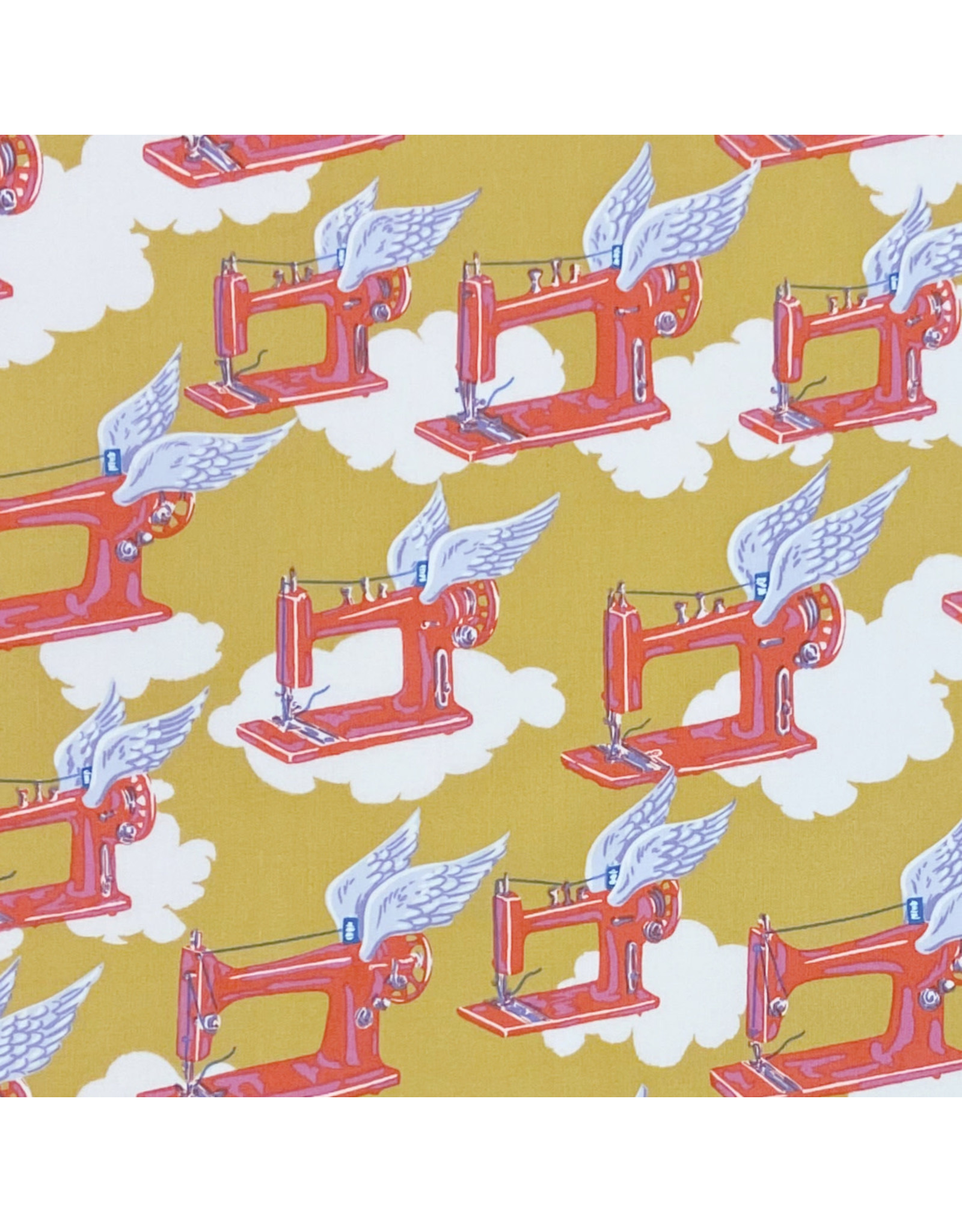 Alexander Henry Fabrics Nicole’s Prints, Flying Machines in Chartreuse, Fabric Half-Yards