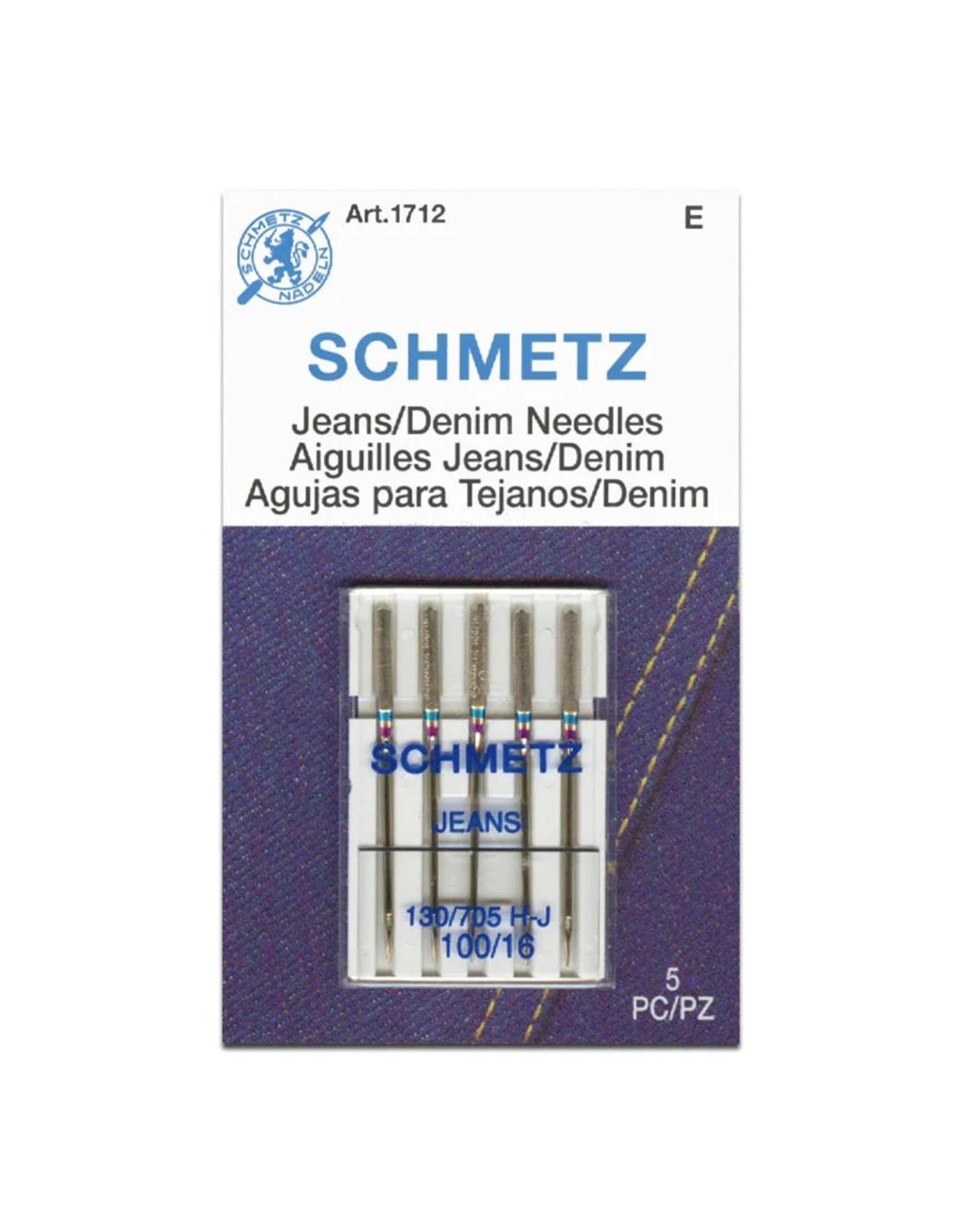 Schmetz ON ORDER-Schmetz 1712 Jeans Denim Needles sz:100/16 - 5 count
