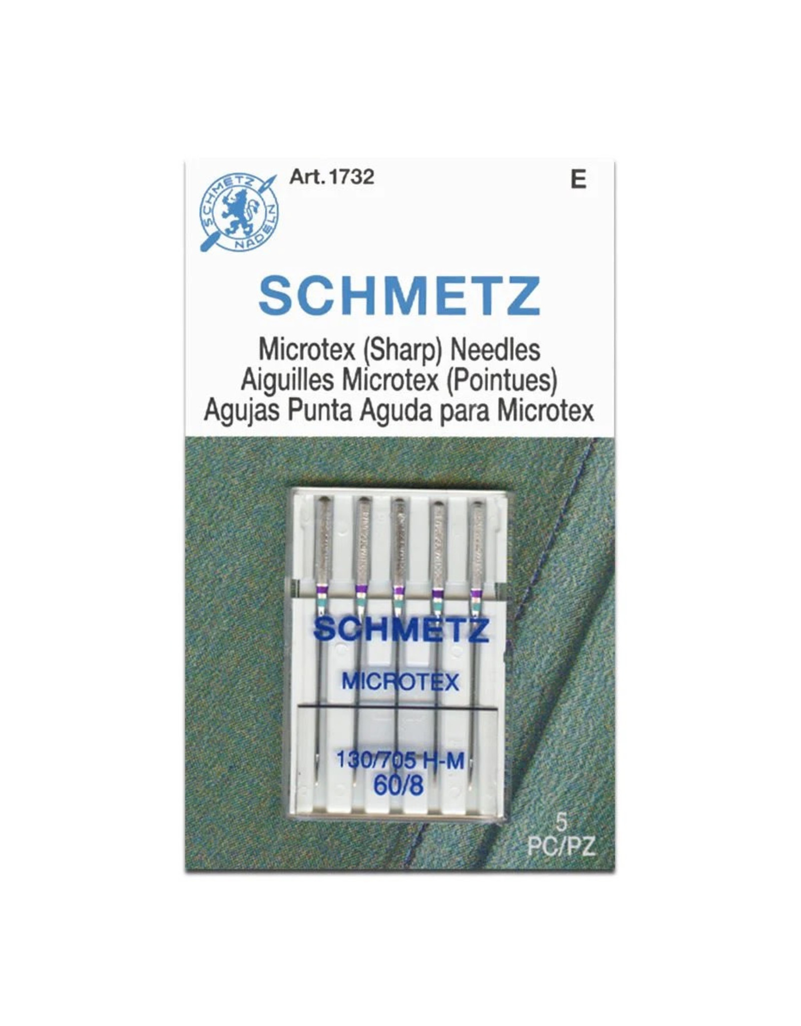 Schmetz Schmetz 1732 Microtex Sharp Needles, sz: 60/8 - 5 count
