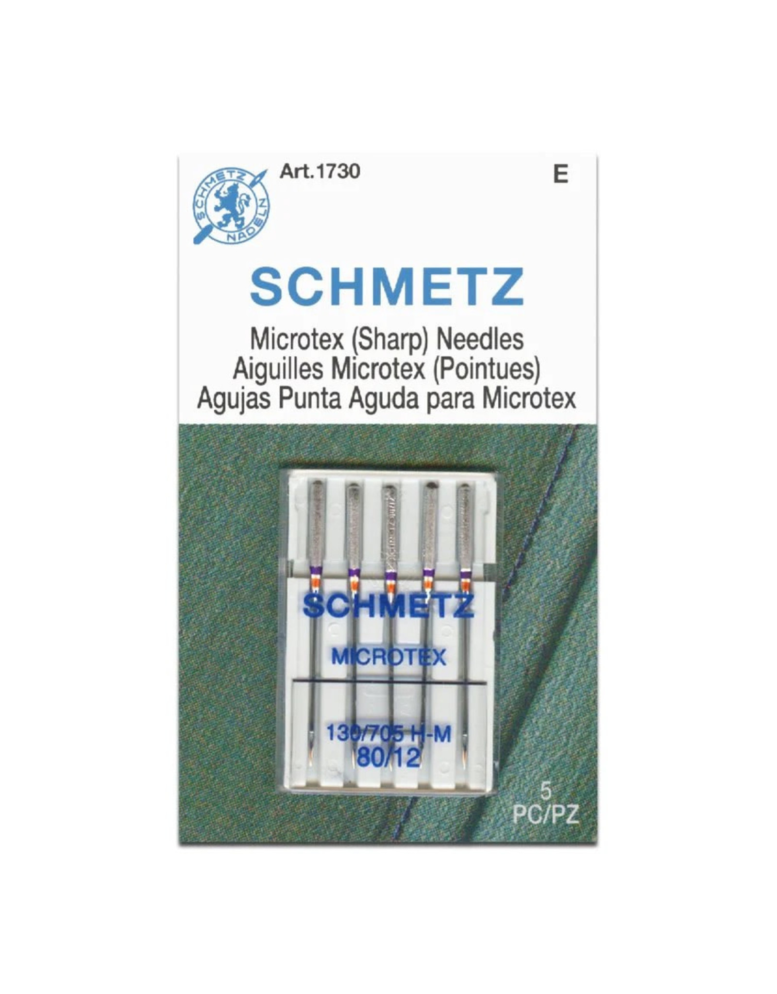 Schmetz Schmetz 1730 Microtex Sharp Needles, sz: 80/12 - 5 count