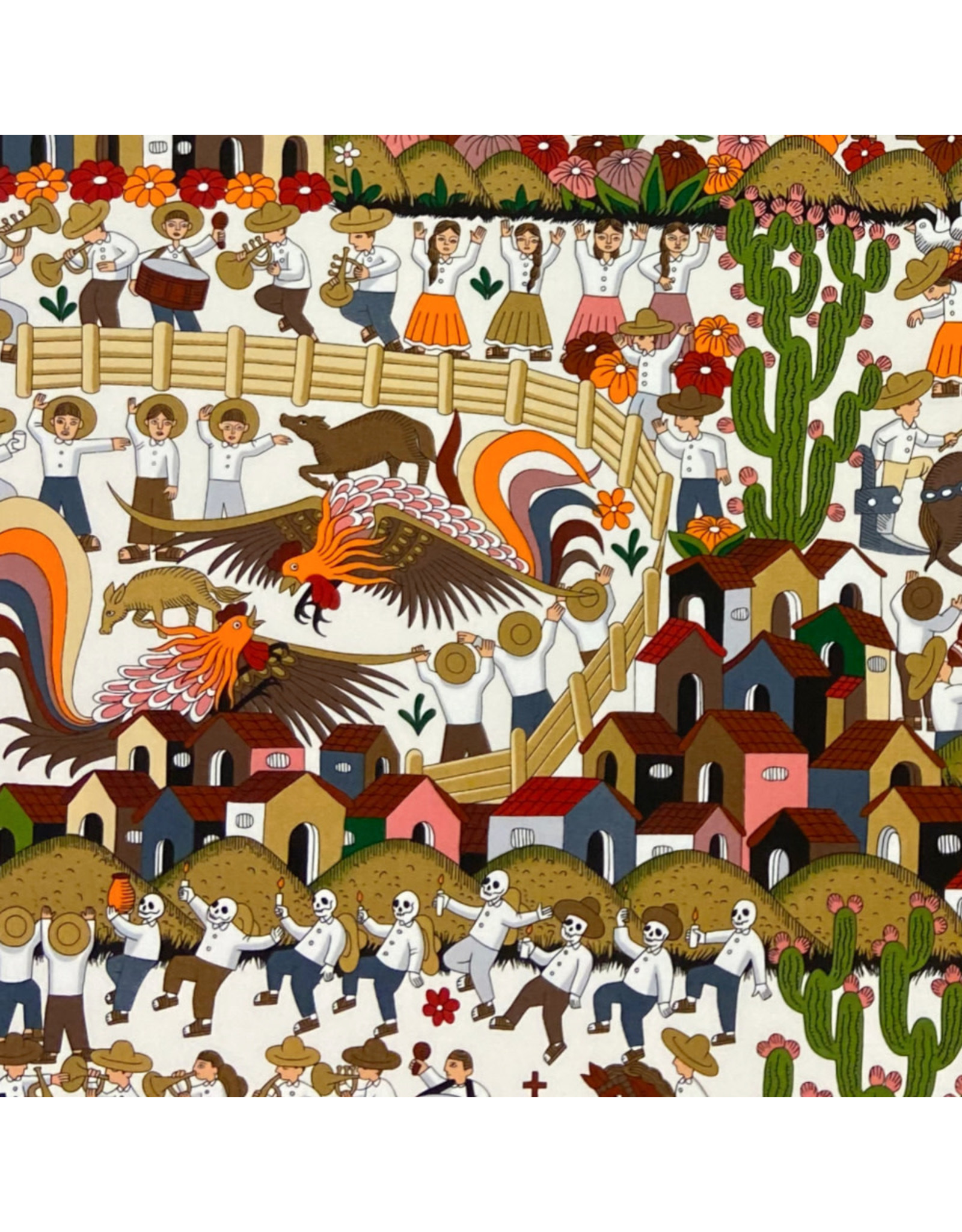 Alexander Henry Fabrics Folklorico, Puebla in Tea Multi, Fabric Half-Yards